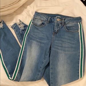 dex jeans w stripe down sides